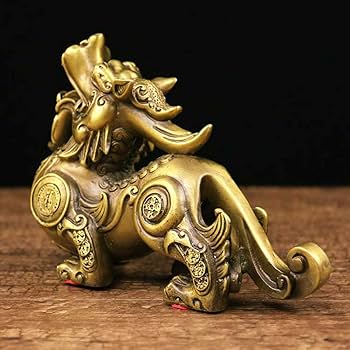銅製置き物　ヒキュウ　貔貅　一対 Amazon.co.jp: 銅製 「雌雄貔貅(ヒキュウ)(一対)」 [風水 開運